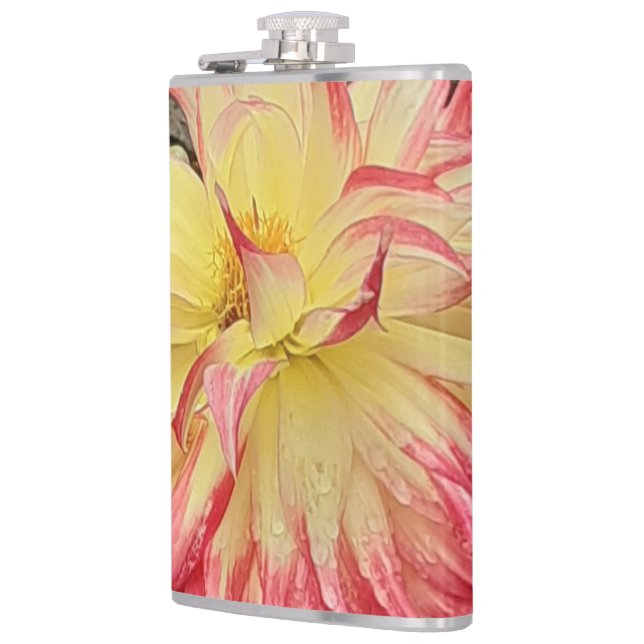 Petaca Dahlia rosa y amarilla (Izquierda)