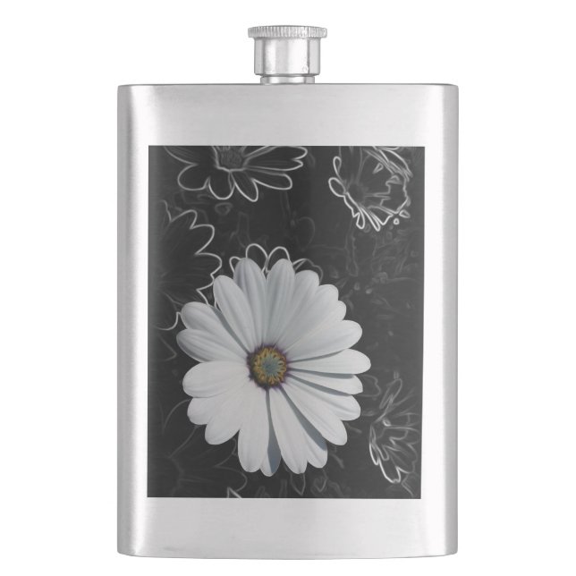 Petaca Daisies y tonos grises (Anverso)