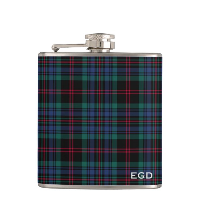 Petaca Daly Tartan Monogram Royal Blue Planteate (Anverso)