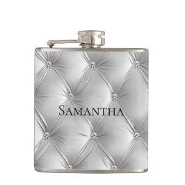 Petaca Dama de honor de terciopelo falso gris suave de lu