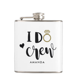 Petaca Dama de honor I Do Crew negro y blanco