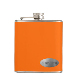 Petaca Dama de honor personalizada naranja de neón