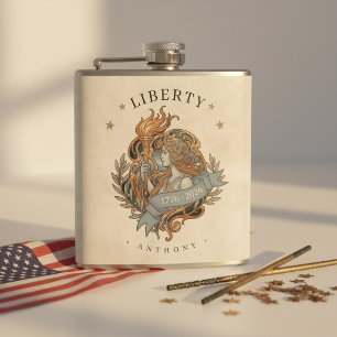 Petaca Dama de la Libertad Art Nouveau USA 250 Motivo ID1