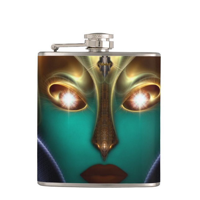 Petaca Daria Cyborg Queen Tech 6oz Vinyl Wrapl Flask (Anverso)