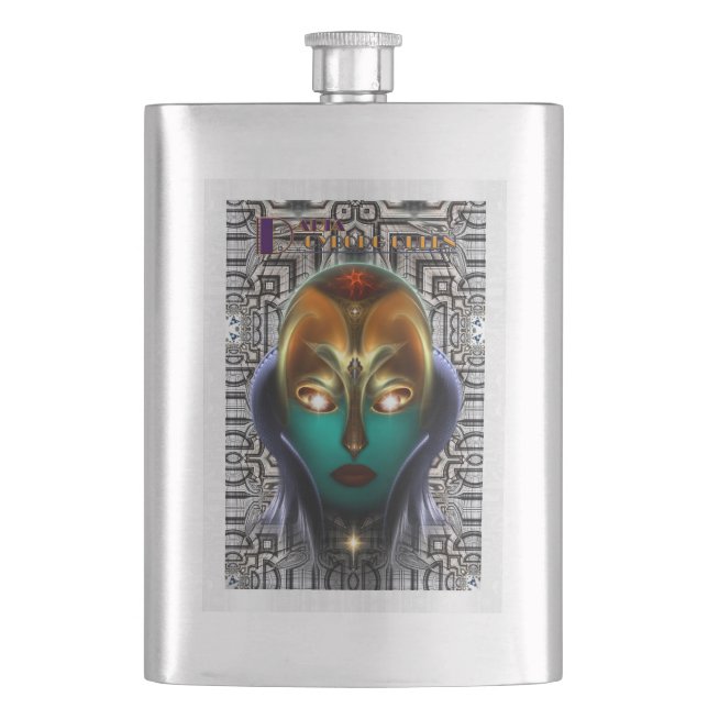 Petaca Daria Cyborg Queen Tech 8oz Classic Flask (Anverso)