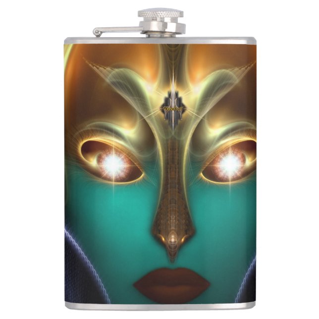 Petaca Daria Cyborg Queen Tech 8oz Vinyl Wrapl Flask (Anverso)