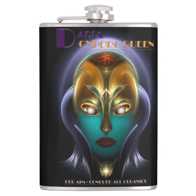 Petaca Daria Cyborg Queen Vinyl Wrapped 8oz Flask (Anverso)