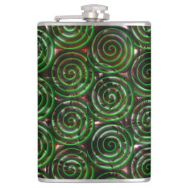 Petaca Dark green spirals transparent upon stained image