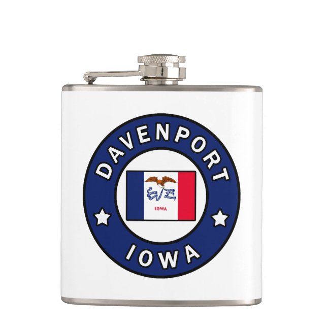 Petaca Davenport Iowa (Anverso)