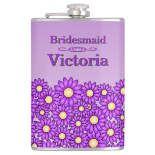 Petaca de Dama de Honor Flor Morada