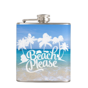 Petaca De la playa frasco divertido de la cita por favor