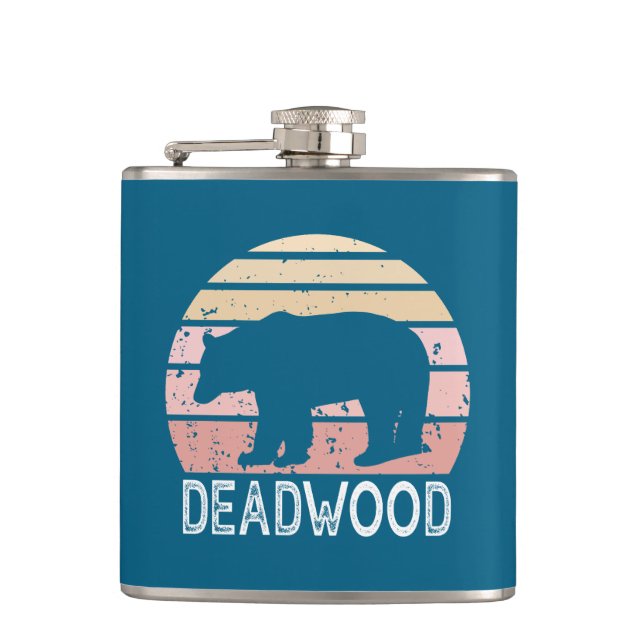 Petaca Deadwood South Dakota Retro Bear (Anverso)