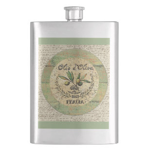 Petaca Decantador de aceite de oliva italiano de época-