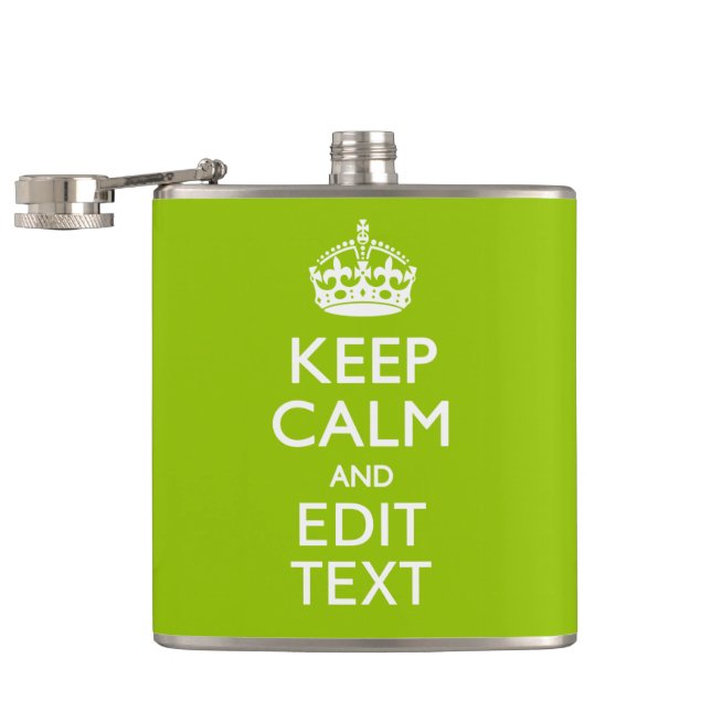 Petaca Decoración Verde Android Mantener La Calma Y Tu Te (Abierto)