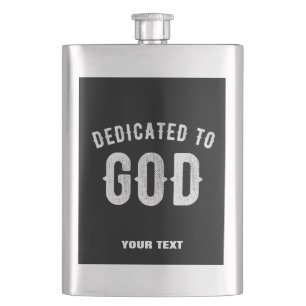 PETACA DEDICADO A DIOS PERSONALIZABLE GUAY TEXTO BLANCO