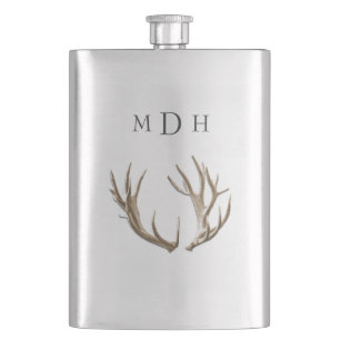 Petaca Deer Antlers Monogramado Flask Para Él