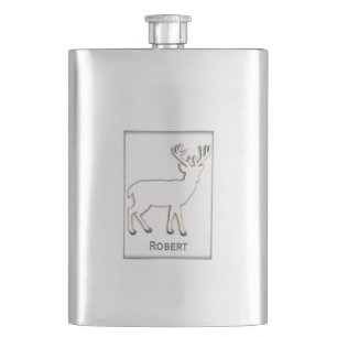 Petaca Deer Silhouette Personalizado Metalizado Flask