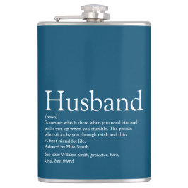 Petaca Definición de marido diciendo azul Guay moderno