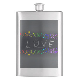 Petaca degradado de la palabra de amor de SlipperyJoe