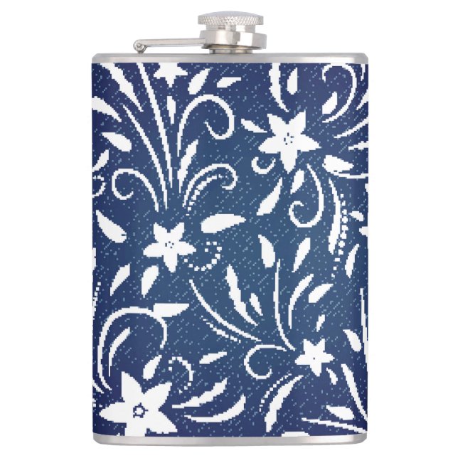 Petaca Denim Blooms: Fondo del patrón floral (Anverso)