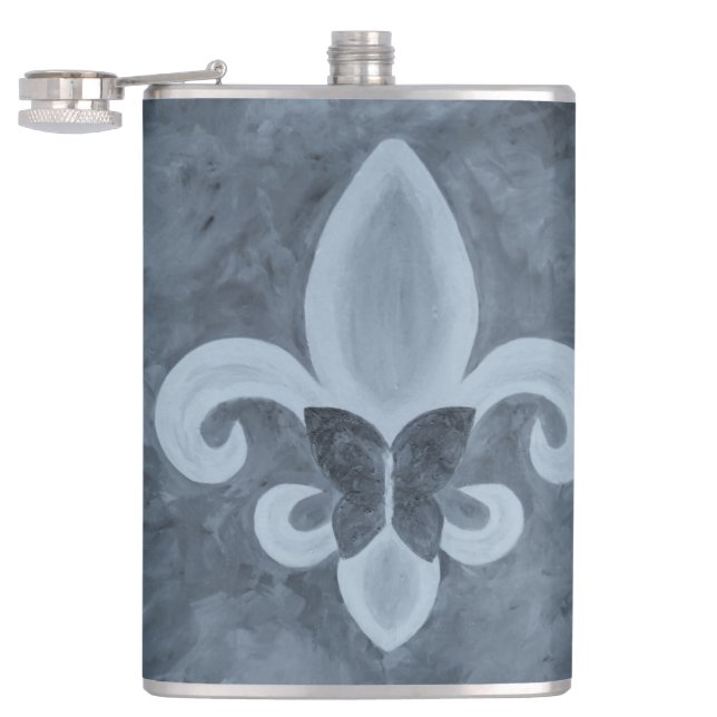 Petaca Denim Butterfleur | Blue Fleur de Lis Butterfly (Abierto)