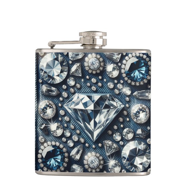 Petaca Denim & Diamonds Brillo Joyas Glam de Piedras Prec (Anverso)