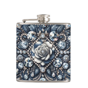 Petaca Denim & Diamonds Glam Bling Rosas Joyas