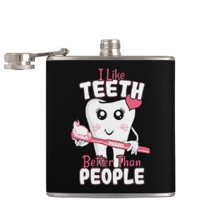 Petaca Dentista Divertido - Me gustan más los dientes que
