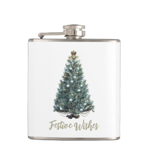 Petaca Deseos festivos. Diseño de árbol de Navidad