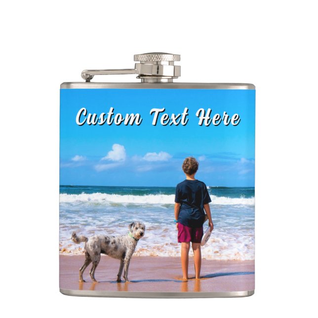 Petaca Design Your Own Pet Photo Flask Gift Custom Text (Anverso)