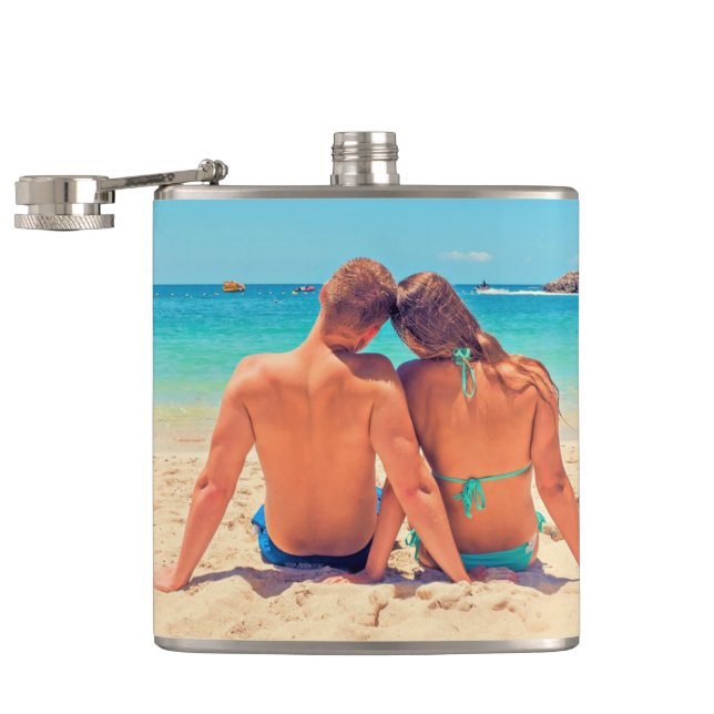 Petaca Design Your Own Photo Flask Gift Personalized (Abierto)