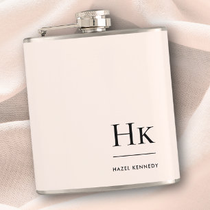 Petaca Despedida de soltera chic rosa rubor personalizada