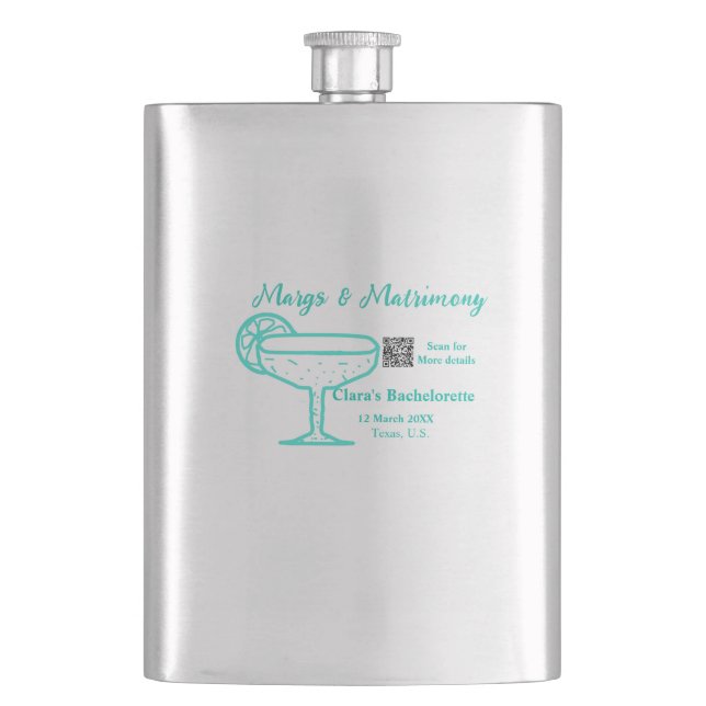 Petaca Despedida de soltera Turquoise Margs & Matrimony  (Anverso)