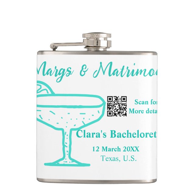 Petaca Despedida de soltera Turquoise Margs & Matrimony  (Anverso)