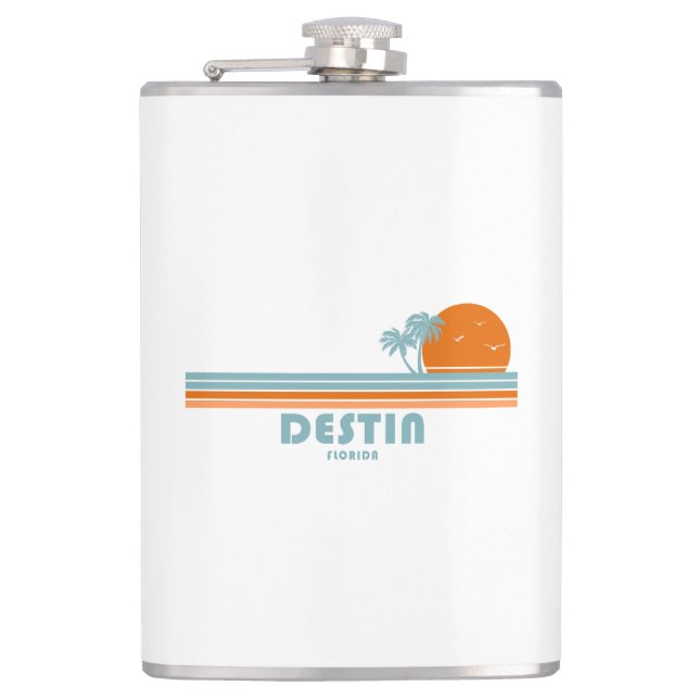 Petaca Destin Florida Sun Palm Trees (Anverso)