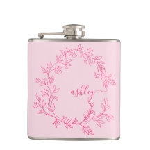 Día de soltera de niña con monograma rosa brillant