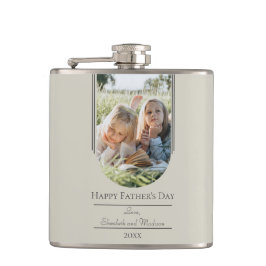 Petaca Día del padre de la foto moderna en arco | Beige