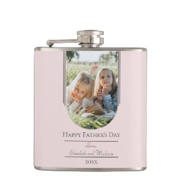 Petaca Día del padre de la foto moderna en arco | Rosa