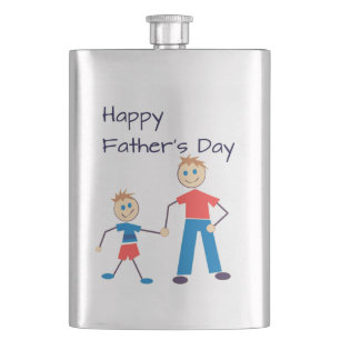Petaca Día del padre feliz de papá e hijo