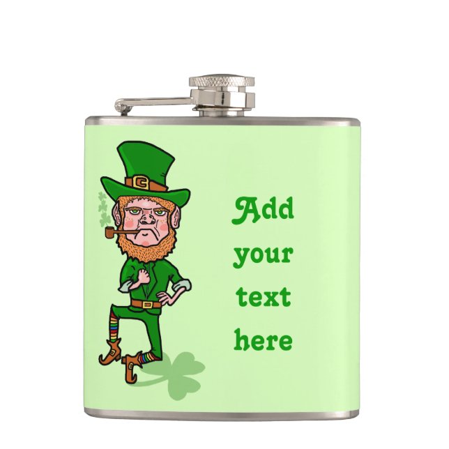 Petaca Día divertido del St Patricks del Leprechaun (Anverso)