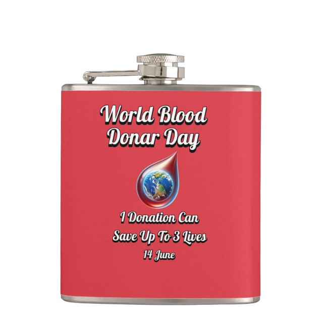 Petaca Día Mundial del Donante de Sangre. 14 de junio (Anverso)