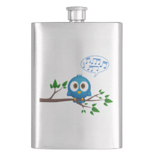 Petaca Dibujo animado azul lindo del pájaro del gorjeo