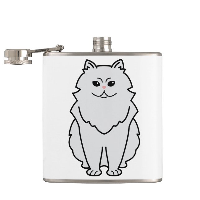 Petaca Dibujo animado del gato de la chinchilla (Abierto)