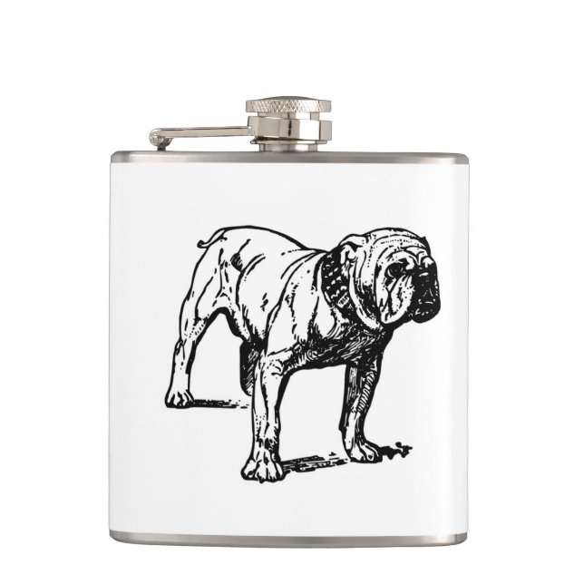 Petaca dibujo de bulldog (Anverso)