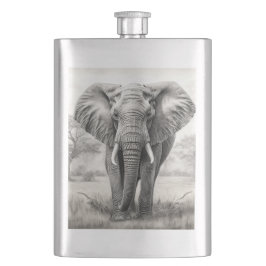 Petaca Dibujo de lápiz de elefantes africanos