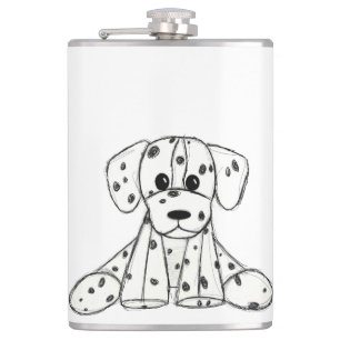 Petaca Dibujo de perro de peluche dálmata contorno simple