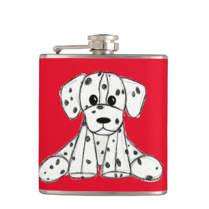 Petaca Dibujo de perro de peluche dálmata contorno simple