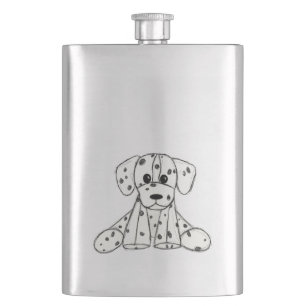 Petaca Dibujo de perro de peluche dálmata contorno simple
