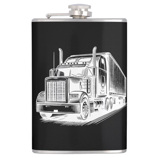 Petaca Dibujo de tinta para el arte de la camioneta Semi  (Anverso)