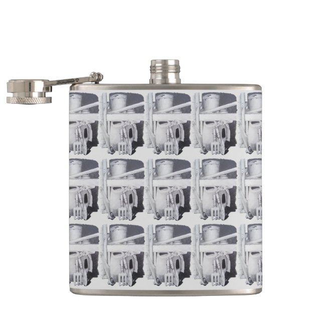 Petaca dibujo de vida de las herramientas de jardín para  (Abierto)